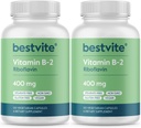 B-2 vitamīns (riboflavīns) 400 mg (240 veģetārās kapsulas) (120 x 2) - bez stearātiem - vegāns - ne- ĢMO - bez lipekļa