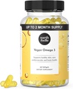 Earth & Elle Algae Omega 3 Supplement - Vegan Omega 3 - Omega 3 Vegan Supplement w/Algae Oil & Vegan DHA - Helps Support Heart & Brain Health 1000 mg Per Serving - No Fishy Dochute 60 Softgels