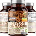 N1N Premium Ceylon Cinnamon 1200mg [100% Ceylon Cinnamon organikoa] Zirkulazio osasuntsua, garuna eta funtzio bateratua laguntzeko osagarri naturala,120 Caps