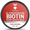 Beard Balm for Men & Conditioning Beard Wax - Made with Castor Oil Natural and Organic Ingredients - Hydrates & Thickens Facial Hair Growth - 2 Ounce Tin (Vanilla)