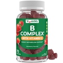 B Complex Gummies with Vitamin C – Great Tasting 1 a Day Energy & Nervous System Support for Adults – Vegan, Kosher, Non-GMO Vitamin B Complex Gummies with B12, B6, Niacin & Folic Acid – 70 Count