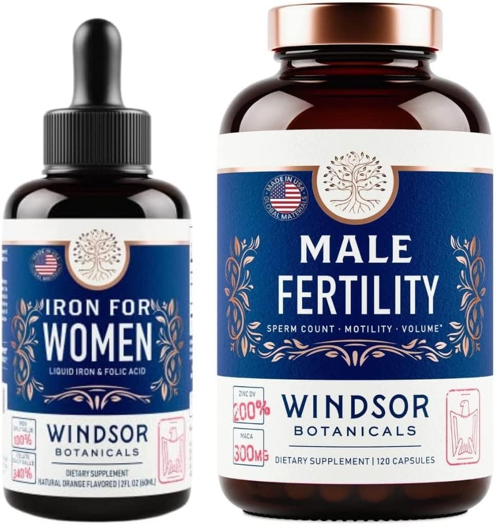 Flüssige Eisen Folic Acid VIT C und männliche Fertilitätsergänzung Prägnanz Support Bundle