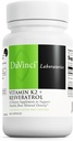 Davinci Labs K2-vitamiini & Resveratrol - Luuston terveys ja kardiovaskulaarinen täydentää antioksidantti tuki* - Kasvissyöjä, Gluteeniton & soijaton - 60 kapselia
