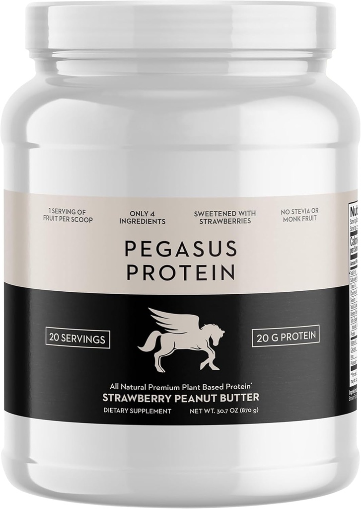 Samo 4 sestavine - brez Stevia, brez sadežev Monk, brez umetnih sladil - Jagode Peanut Butter Protein v prahu, vse naravne, sladkane z jagodami (20 g beljakovin, 20 Serving)