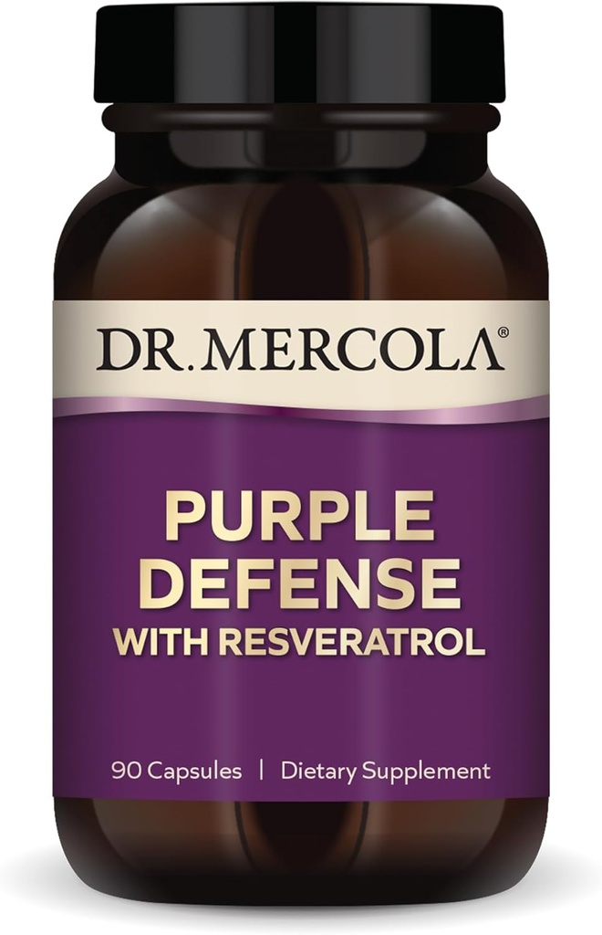 Mercola Purple Defensa - Antioxidatzaileen Babesa - Grape Seed & Skin Extract-ekin - Cardiovascular & Brain Health - 90 kapsulak onartzen ditu
