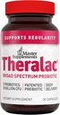 Master Supplements Theralac - 30 Kapsler - Multi-Strain Probiotic for Optimal Gut Helse + Gas & Bleaching Relief - Glutenfri - 30 Services