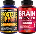 Prosztata Support for men & Nootropic Brain Supplement - Made in USA - Saw Palmetto Capsules - Bacopa Monnieri & DMAE Supplement