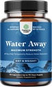 Water Away Herbal Diuretic Pillen Hoge sterkte - Vochtretentie Supplement met Dandelion Leaf Extract & Green Tea for Bloating Relief for Women & Men - Capsules for Leg & Feet Swelling - 90 Tel.
