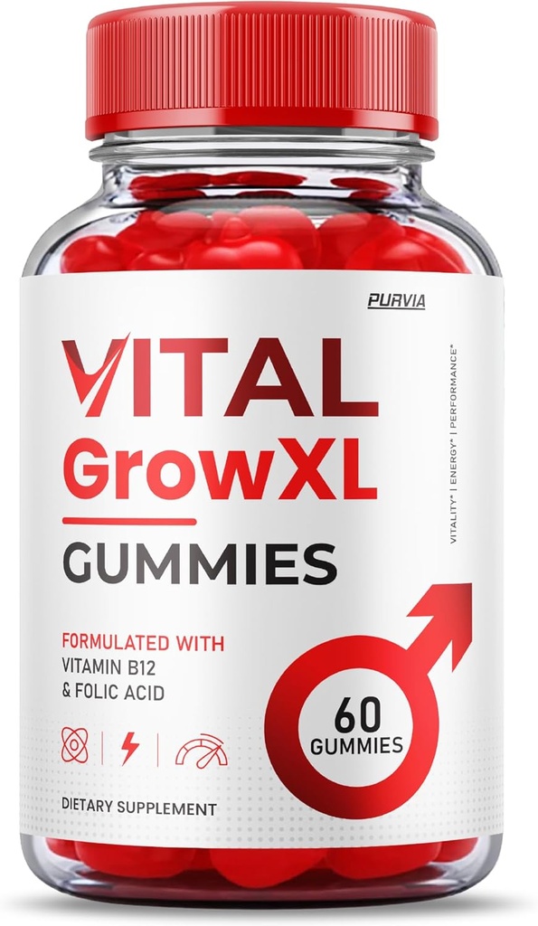 Vital Grow XL Gummies - največja moč Formula - Vial Grow XL Extreme Strength Formula, Vital Grow XL Reviews, Skupna dnevna zdravstvena podpora 1000mg Maksimalna wellness dodatek Formula (60 Gummies)