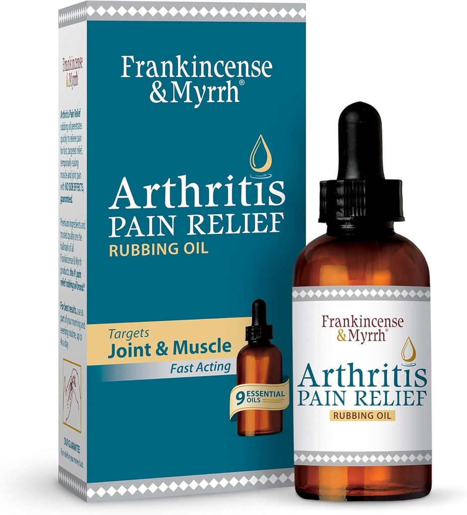 Frankincense and Myrrh Arthritis Pain הקלה בתעשיית הנפט - דלקת פרקים כאב Reliever with Frankincense Essential Oil for Sciatica, back, Neck, Hands, Knees, Joints and Shoulders, 2 fl.oz.