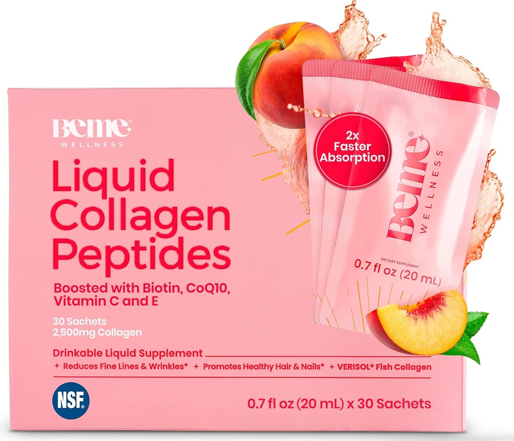 Beme Bardiant Collagen Peptide สําหรับผม, หนังและเล็บ กับ 2X Absorpation เร็วขึ้น – การทดสอบทางการแพทย์ – 2500 mag Verisolk Veriosolphy Collagy Collagen supples for Supples สําหรับผู้หญิงที่มีไบโอติน, CoQ10 & วิตามิน