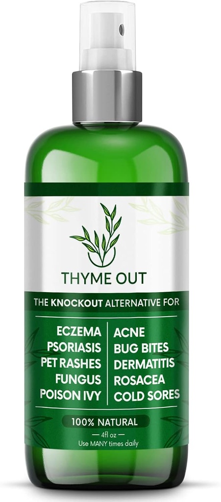 Traitement de l'eczéma naturel - Traitement du psoriasis - une solution tout-en-un pour l'acné, la dermatite, la rosacée, les plaies froides, les morses, le poison Ivy - Vaporisateur anti-démangeaison pour le soulagement de la peau Itchy 4oz