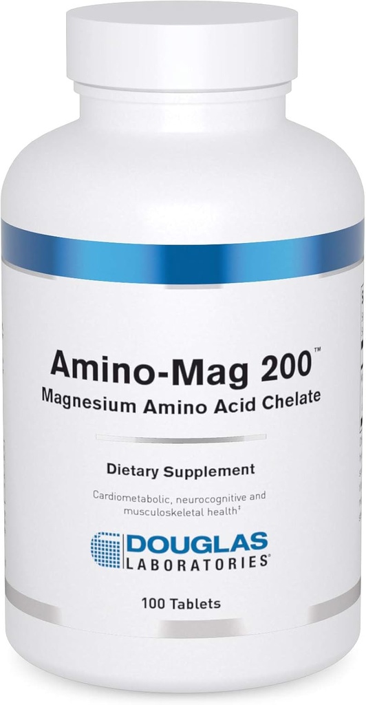 Douglas Lao động Amino-Mag 200  vội vàng Manesium hỗ trợ cho chức năng tim bình thường, định dạng xương và cơ bắp 100 bảng