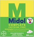 Midol Complete Caffeine Free Caplets 24ct: Midol Complete Caffeine Free Menatal suffering Caplets với Acetaminophen, Cung cấp sự cứu trợ đầu óc và chu kỳ thoát thân, 24 bá tước
