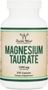 Magnesium Taurat Supplement for kardiovaskulær helse for å øke magnesiumnivåene (1 500mg per servering, 210 Vegan Capsules) Ikke-GMO, Glutenfri, ved doble tretilskudd