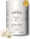 Cowboy Colostrum Polvere - Bovine Colostrum Polvere per le donne e gli uomini - First Day Milking Whole Colostrum - Grass Fed Colostrum Supplemento per Gut Health, Immunity, Skin & Hair (Vanilla 40 Servings)