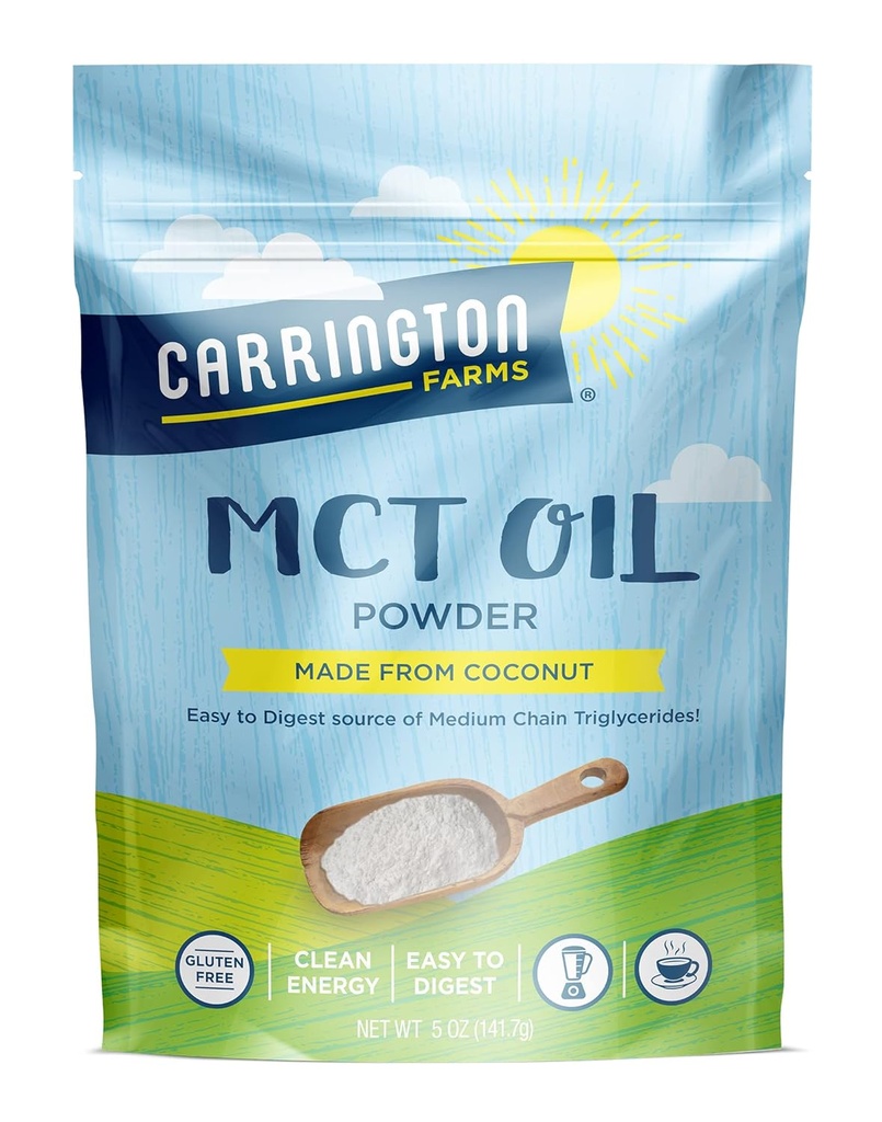 Granxas de Carrington - Polvo de aceite de MCT orgánico - Gluten gratis, Hexano gratis - NON GMO - Keto Friendly e Dairy Free