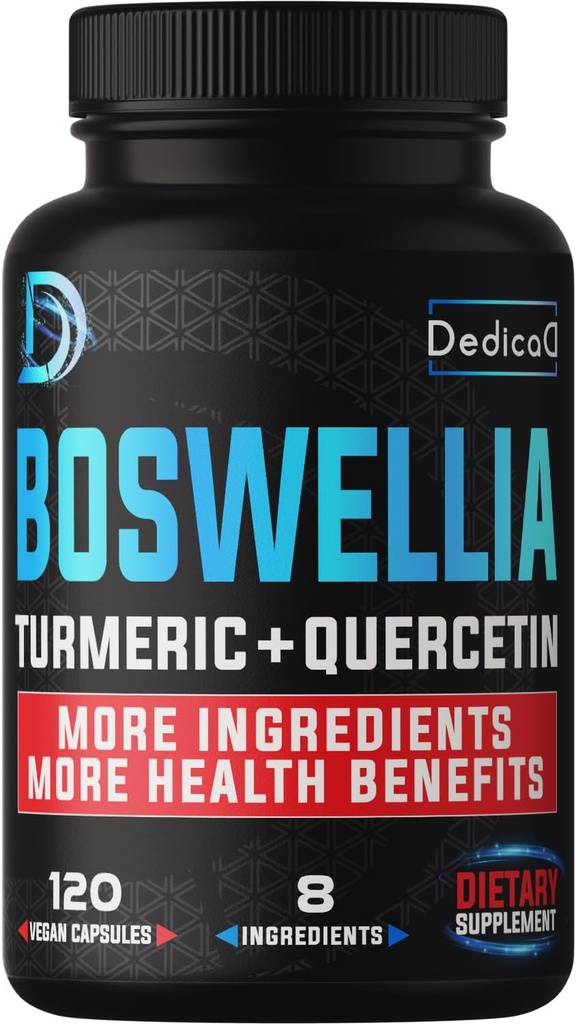 Boswellia Serrata - Blended Turmeric, Querbetin, Citrus, Ginger, White Willow, Alfalfa - Suport Cartilage, Immune & Body Health - 120 capsule