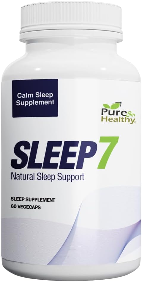 Pure & Healthy Sleep7 Natural Sleep Support w/Magnesium glycinate, Melatonin, L-Theanine, Valerian, Lemon Balm, GABA och Passion Flower