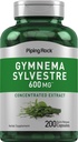 Piping Rock Gymnema Sylvestre Supplements | 200 Capsules | Concentrated Herbal Extract | Non-GMO and Gluten Free