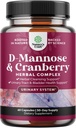 D Mannose Cranberry gehigarriarekin - Potent D Mannose 1000mg kapsulak Kidney Defentsarako eta Garbitasunerako eta Urinary Tract Health for Women & Men - Bladder Health Supplement for Adults - 60 Count