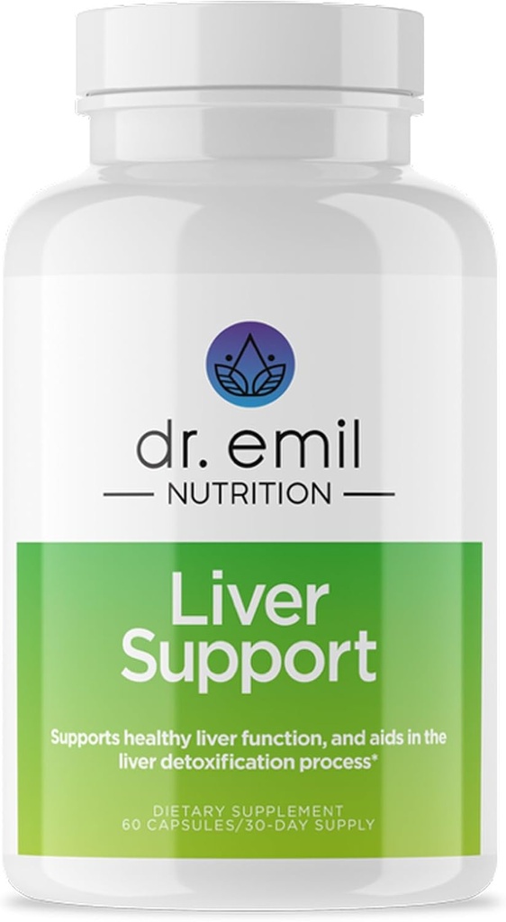 DR. EMIL NUTRITION Liver Support gehigarria, Milk Thistle, Artichoke Leaf, Dandelion Root eta Beet Root formularekin formulatua