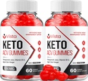 (2 Pack) Vista Keto ACV Gummies - Formala Vista Keto Plus ACV Gummies Apple Cider Viegar Vista ACV Tambahan Pria Diet (120 Gummies)