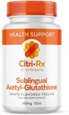 CitriRx Sublingual Acetyl Glutathion 100mg, 120 ct Lozenges - 4 Mos Supply - Grape Flavor - Made in USA
