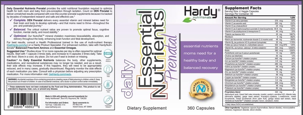 Daily Essential Nutrients Prenatal: The Most Complete Prenatal Supplement for Pregnant and Nursing Mothers - Broad Spectrum Micronutrients