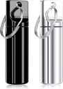 Nipichsha pillerin haltija Keychain, Kannettava pilleri laatikko laukku, pieni tasku matka tabletti Organizer tapauksessa Keychain, vedenpitävä metallitabletti lääkepullo matkustaa, musta & hopea