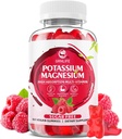 Kalium-Magnesium-Ergänzungsgummis, Kalium-Gummi-Gummi für Erwachsene Kinder, hohe Absorption Magnesium-Glycinat für Leg Cramps & Immun-Gesundheit, Sugar-Free, Raspberry Flavors, 60 Count