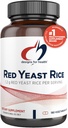 עיצובים לבריאות Red Yeast Rice כמוסות - 1200mg (1.2g) תוסף לתמיכה בריאות Cardiovascular - non-GMO, Made with US-Grown Organic Red Yeast Rice (180 קפסולות)