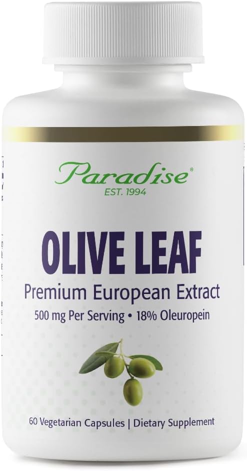 Paradise Herbs Olive Leaf Extract iz španskih andaluzijskih oljčnih dreves, Super Potent, Ultra Pure, Non-GMO, Vegan, Gluten brezplačno, 60 vegetarijanske kapsule
