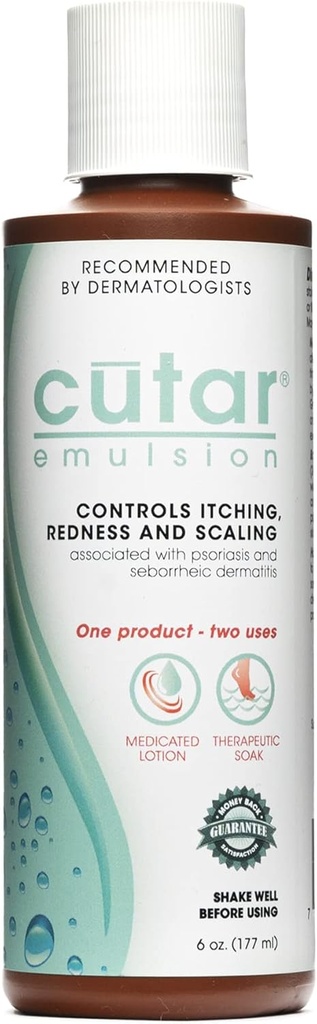 Cumer Emulsion Cem - Coal Tar Loweion per a l'ajuda d'Eczema, Psoriasis, i Dermititis - Ajudas Soothe Steky Flaky Skin, Redness, Teding, I Inflamation