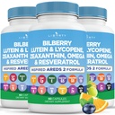 Liberty Lifestyle Eye Health Vitamins with Bilberry, Lutein & Zeaxanthin, Lycopene, Resveratrol, Grape Seed Extract Flaxseed Astaxanthin- AREDS 2-180 Capsules