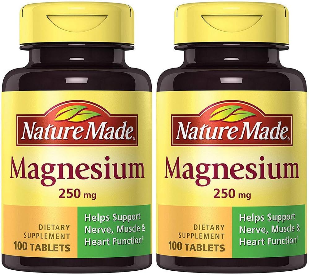 Nature made Magnesium (Oxide) 250 mg, 100 แท็บเล็ต (2 ขวด)