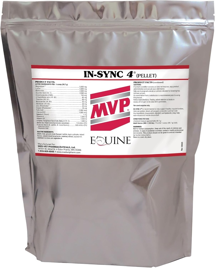 MVP i-Sync (16lb) med naturlig vitamin E for muskel helse/gjenvinning i hester.