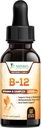 B-12 Drops de energie vitamine (Metilcobalamină) Extra Putere Super B Complex - Sublingual B12 lichid pentru suport imunitar, Heart Health & Cellular Energy Support, Raspberry Aroma - 2 Fl Oz