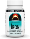 Source Naturals Iron, Amino Acid Chelate - Dietary supplement that Supports Energy Production - 100 Tablets