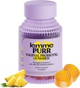 Lemme Purr Gummies probiotiques vaginaux pour femmes - pH équilibré, odorat sain, équilibre des levures et soutien de la fleur + vitamine C pour la santé immunitaire - ananas savoureux (60 comte)