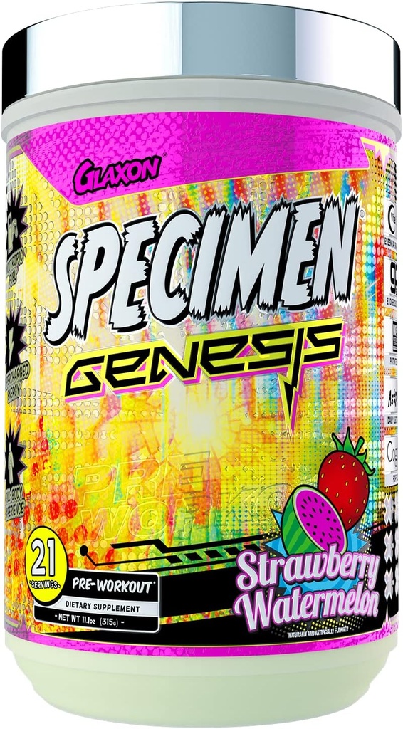 Specimen Full Spectrum High Stimulant Pre-Workout pulver | Supercharged Energi & Muskelpumper + Focus & Hydration | Flotte langt ut Flavors (Strawberry Watermelon V3)