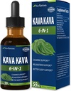 Kava Kava Kava Root Got per calmar la implementació de la calma i tranquil·litat, Natural Hebal Flick Tinctures suplementaris per millorar la implementació per dormir amb Root Varian, Llimona Balm i Chamillam. 2oz