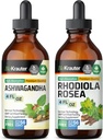 BIO KRATER Ashwagandha Tincture 4 Fl. Oz. & Rhodiola Rosea Tincture 4 Fl. Oz.