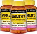 MASON NATURAL Women's Daily Multi Formula med 21 viktiga vitaminer och näringsämnen, stöder allmän hälsa och övergripande hälsa, 90 Caplets (Pack of 3)