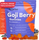 Reprise Goji Berry Superfood Gummies - All-Natural Antioxidante, Digestion, 240 mg Full-Potency, Low-Sugar, Vegan, 45 Blueberry Flavored Gummies
