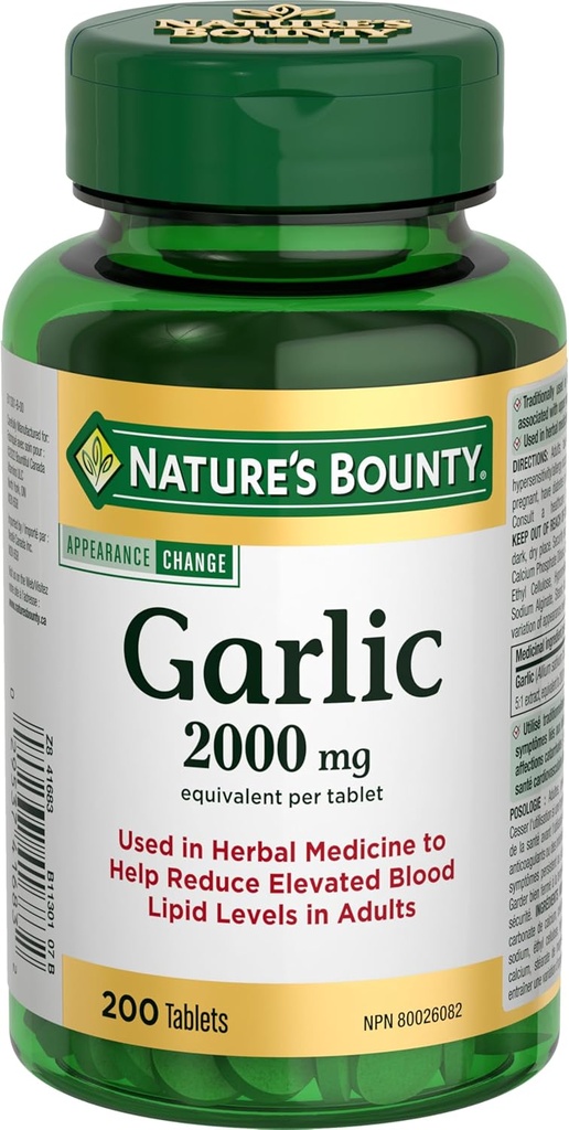 Gamtos Bounty Česnakai 2000mg, 200 tablečių