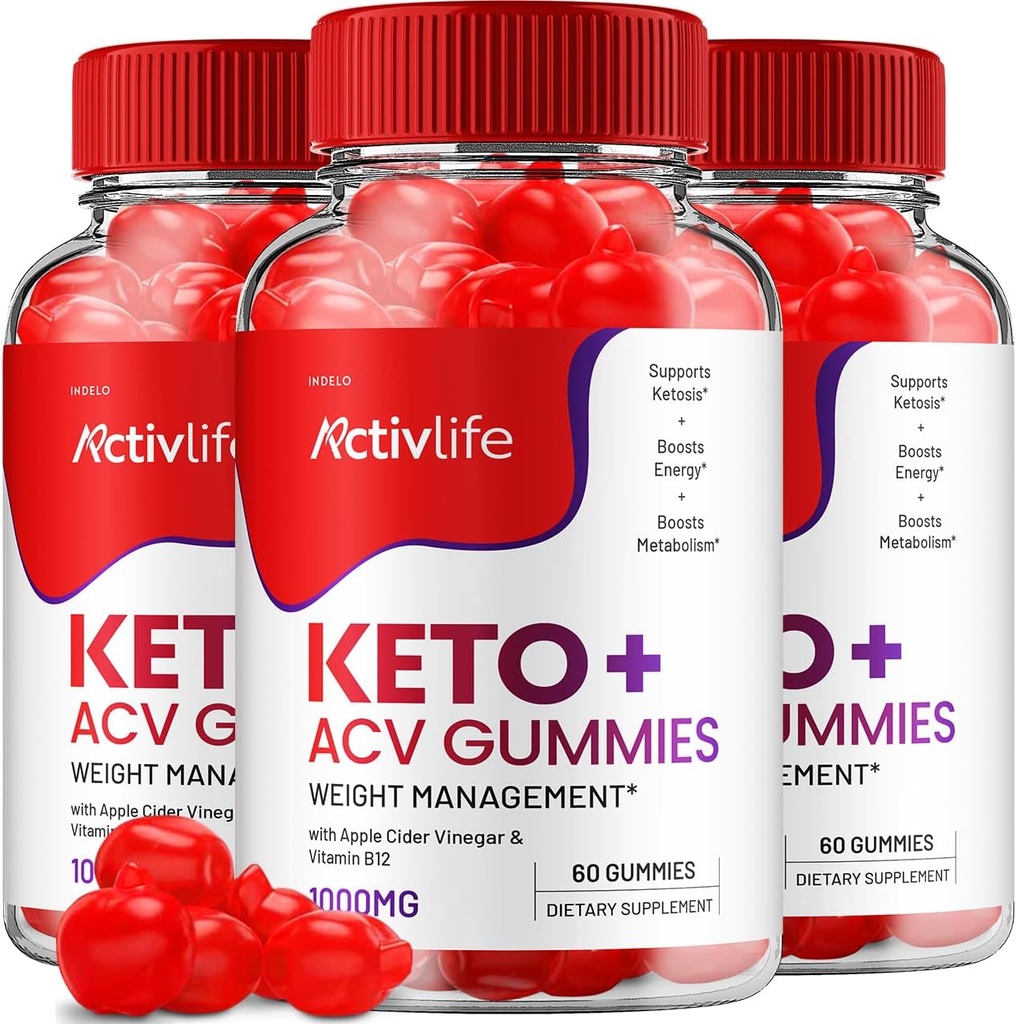 ActiveLife Keto ACV Gummies - Active Life Keto Apple Cider Ocet Gummies, ActiveLife Keto + ACV Weight Management Gummies ActiveLife AdvanceAdvanced 1000mg Formule (3 balení - 180 Gummies)