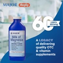 MAJOR Mleko Magnesia Saline Laxative - Original Flavor - Učinkovita čeznočna pomoč - Stimulant-free, Sugar-free - 16 Fl Oz