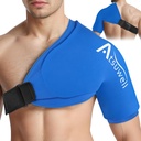 Atsuwell XL Shoulder Ice Pack Wrap, Sorbaldak Ice Pack Rotator Cuff Cold Therapy, Cold Pack Sorbalda Konpresio Mahuka Emakumeen Gizonentzat, Sorbaldak Cold Packes Sleeve for Discomfort, Blue