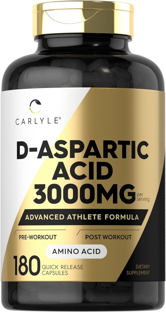 Carlyle D Aspartic Acid Supplement for Miehet ja naiset 